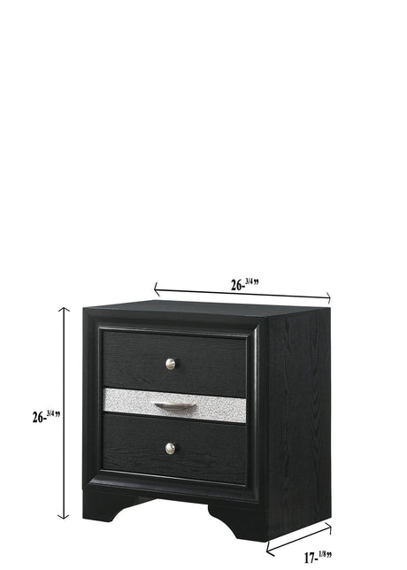 Regata Black and Silver Storage Platform Bedroom Set by Crown Mark at Eve Furniture