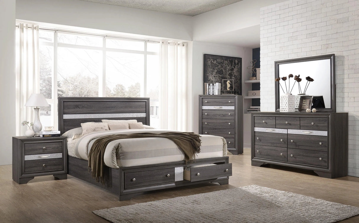 Regata Gray and Silver Bedroom Mirror (Mirror Only) by Crown Mark at Eve Furniture