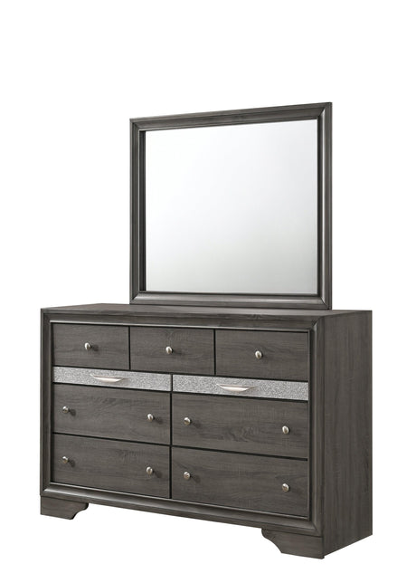Regata Gray and Silver Bedroom Mirror (Mirror Only) by Crown Mark at Eve Furniture