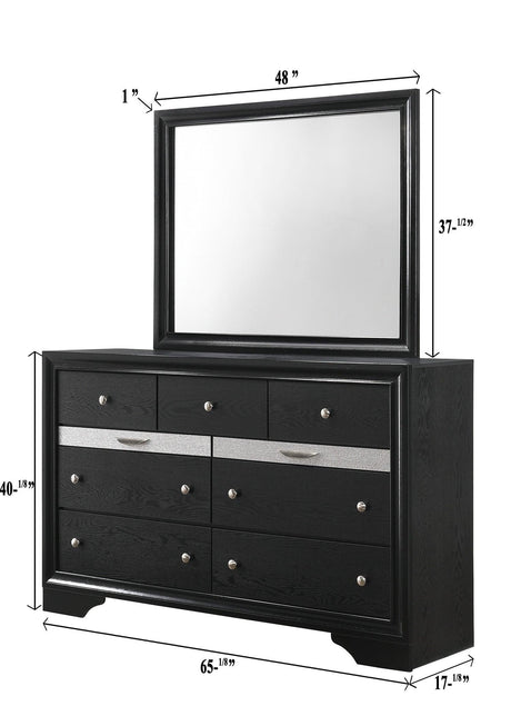 Regata Black and Silver Dresser by Crown Mark at Eve Furniture
