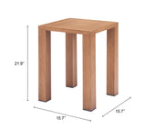 Regels Natural Outdoor Side Table by Zuomod at Eve Furniture