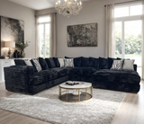 Regent Black Oversized Right Arm Facing (RAF) Sectional by Happy Homes at Eve Furniture