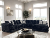 Regent Black Oversized Right Arm Facing (RAF) Sectional by Happy Homes at Eve Furniture