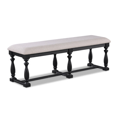 Regent Charcoal Black Dining Bench by Crown Mark at Eve Furniture