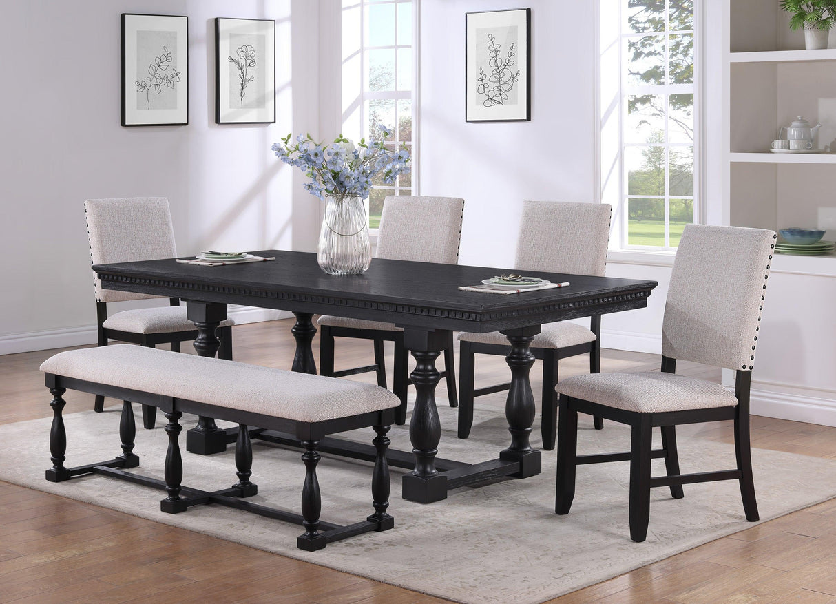 Regent Charcoal Black Dining Chair, Set of 2 by Crown Mark at Eve Furniture