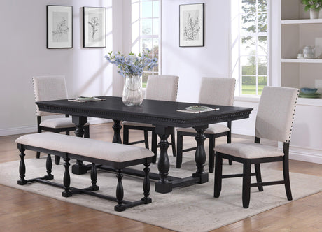 Regent Charcoal Black Dining Set by Crown Mark at Eve Furniture