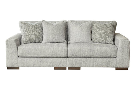 Regent Park Pewter 2-Piece Sectional Loveseat by Ashley at Eve Furniture