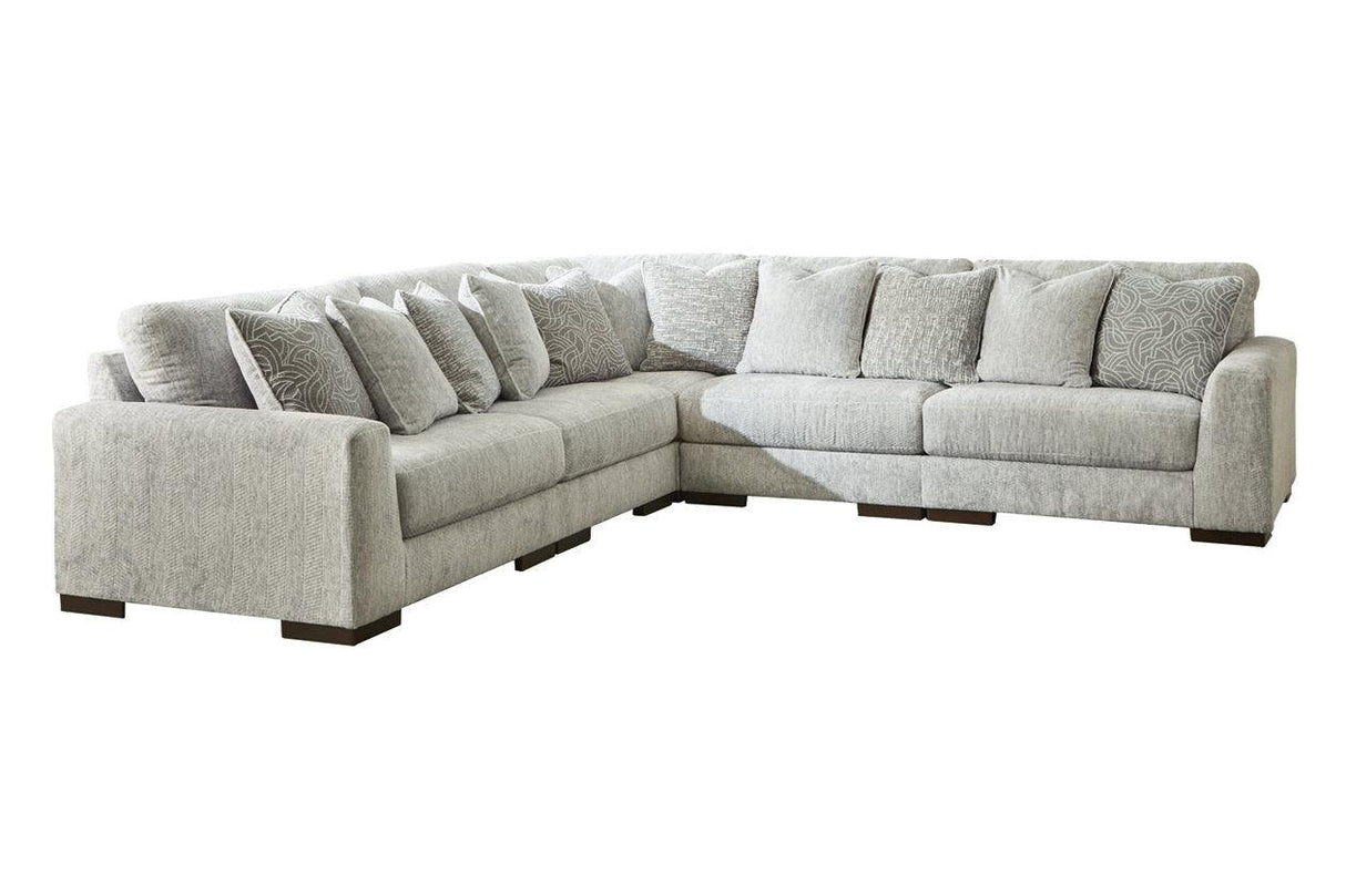 Regent Park Pewter 5-Piece Sectional by Ashley at Eve Furniture