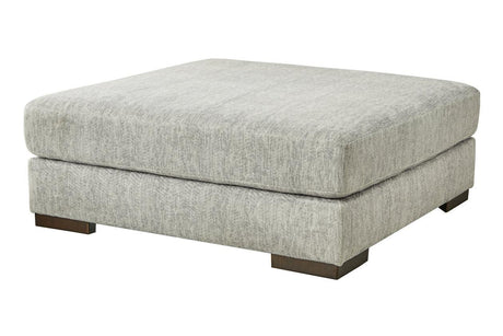 Regent Park Pewter Oversized Accent Ottoman by Ashley at Eve Furniture