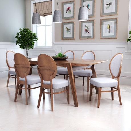 Regents Walnut & Light Gray Dining Chair (Set of 2) by Zuomod at Eve Furniture
