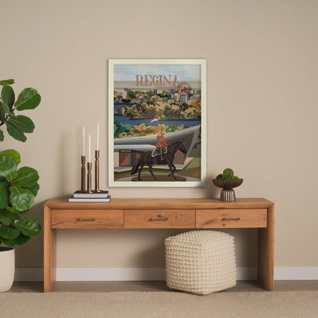 Regina Go Canada (L) by Mercana Studio a Hand Embellished Decograph Framed Art Print by Mercana at Eve Furniture