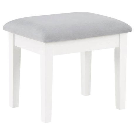 Regina White 3-piece Makeup Vanity Table Set Hollywood Lighting Mirror by Coaster at Eve Furniture