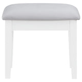 Regina White 3-piece Makeup Vanity Table Set Hollywood Lighting Mirror by Coaster at Eve Furniture