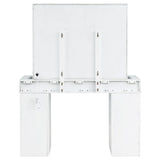 Regina White 3-piece Makeup Vanity Table Set Hollywood Lighting Mirror by Coaster at Eve Furniture