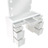 Regina White 3-piece Makeup Vanity Table Set Hollywood Lighting Mirror by Coaster at Eve Furniture