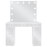 Regina White 3-piece Makeup Vanity Table Set Hollywood Lighting Mirror by Coaster at Eve Furniture