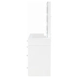 Regina White 3-piece Makeup Vanity Table Set Hollywood Lighting Mirror by Coaster at Eve Furniture