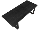 Reid 77-95″ Dining Table with 18″ Leaf, Black Finish by Steve Silver at Eve Furniture