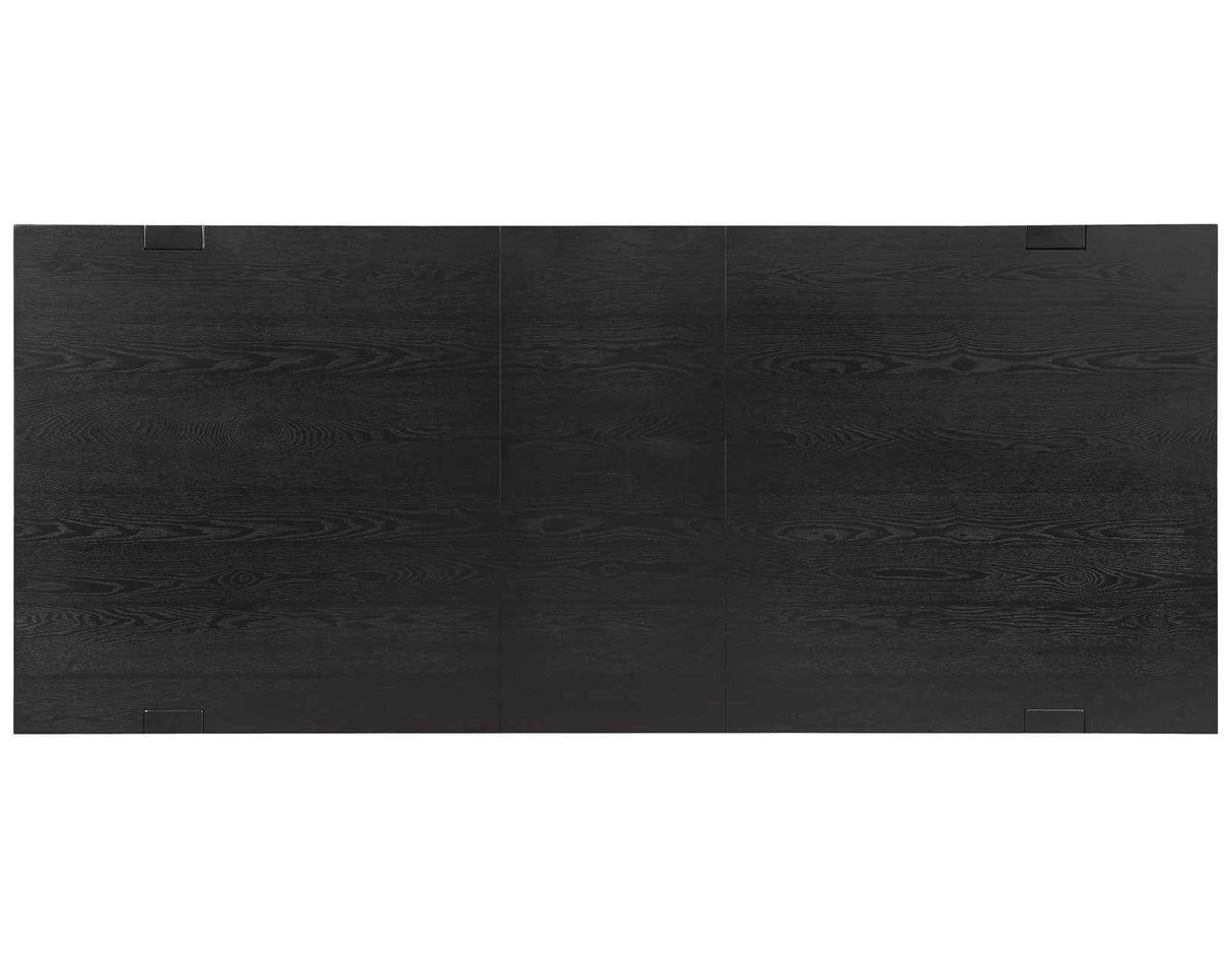 Reid 77-95″ Dining Table with 18″ Leaf, Black Finish by Steve Silver at Eve Furniture