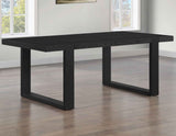 Reid 77-95″ Dining Table with 18″ Leaf, Black Finish by Steve Silver at Eve Furniture