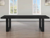 Reid 77-95″ Dining Table with 18″ Leaf, Black Finish by Steve Silver at Eve Furniture