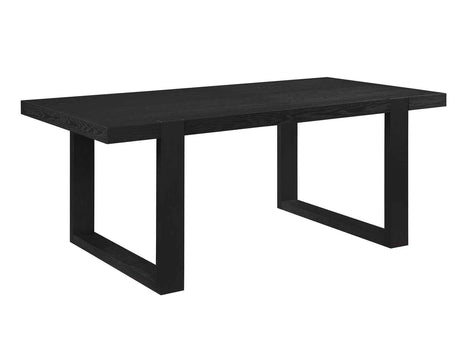 Reid 77-95″ Dining Table with 18″ Leaf, Black Finish by Steve Silver at Eve Furniture