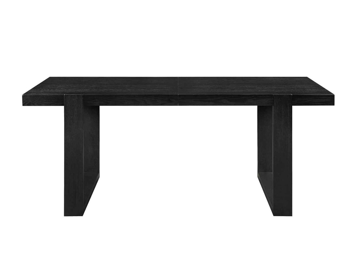 Reid 77-95″ Dining Table with 18″ Leaf, Black Finish by Steve Silver at Eve Furniture