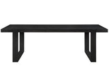 Reid 77-95″ Dining Table with 18″ Leaf, Black Finish by Steve Silver at Eve Furniture