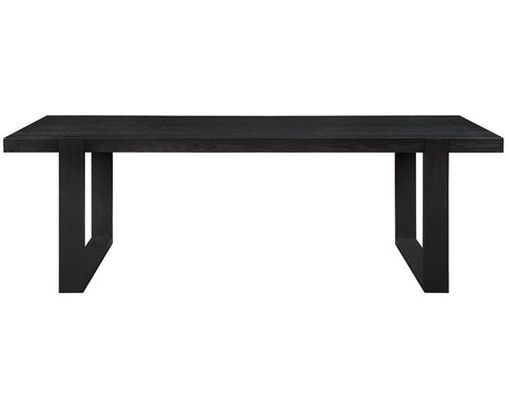 Reid 77-95″ Dining Table with 18″ Leaf, Black Finish by Steve Silver at Eve Furniture