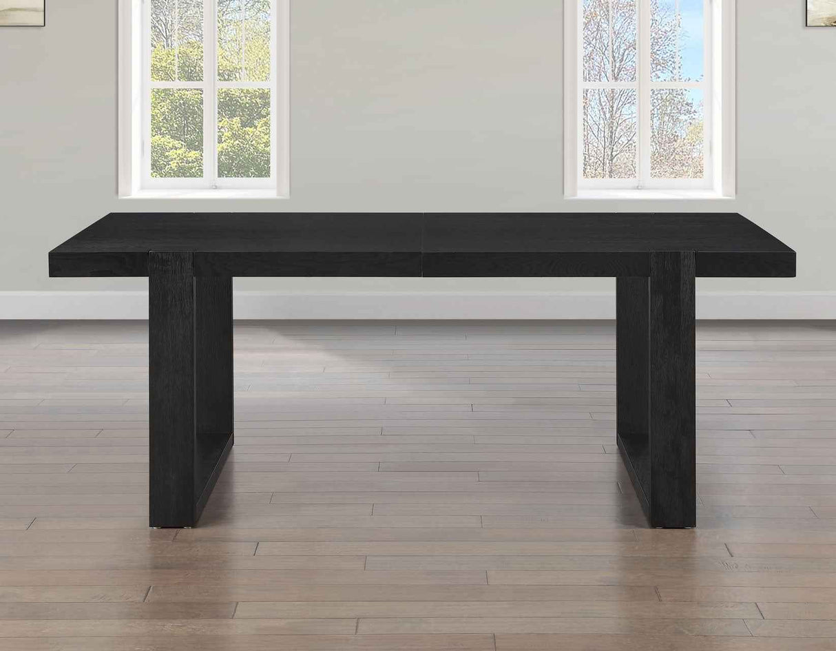 Reid 77-95″ Dining Table with 18″ Leaf, Black Finish by Steve Silver at Eve Furniture