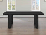Reid 77-95″ Dining Table with 18″ Leaf, Black Finish by Steve Silver at Eve Furniture