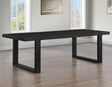 Reid 77-95″ Dining Table with 18″ Leaf, Black Finish by Steve Silver at Eve Furniture