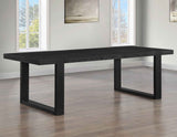 Reid 77-95″ Dining Table with 18″ Leaf, Black Finish by Steve Silver at Eve Furniture