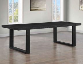Reid 77-95″ Dining Table with 18″ Leaf, Black Finish by Steve Silver at Eve Furniture