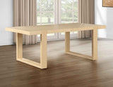 Reid 77-95″ Dining Table with 18″ Leaf, Sand Finish by Steve Silver at Eve Furniture