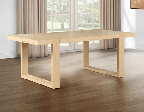 Reid 77-95″ Dining Table with 18″ Leaf, Sand Finish by Steve Silver at Eve Furniture
