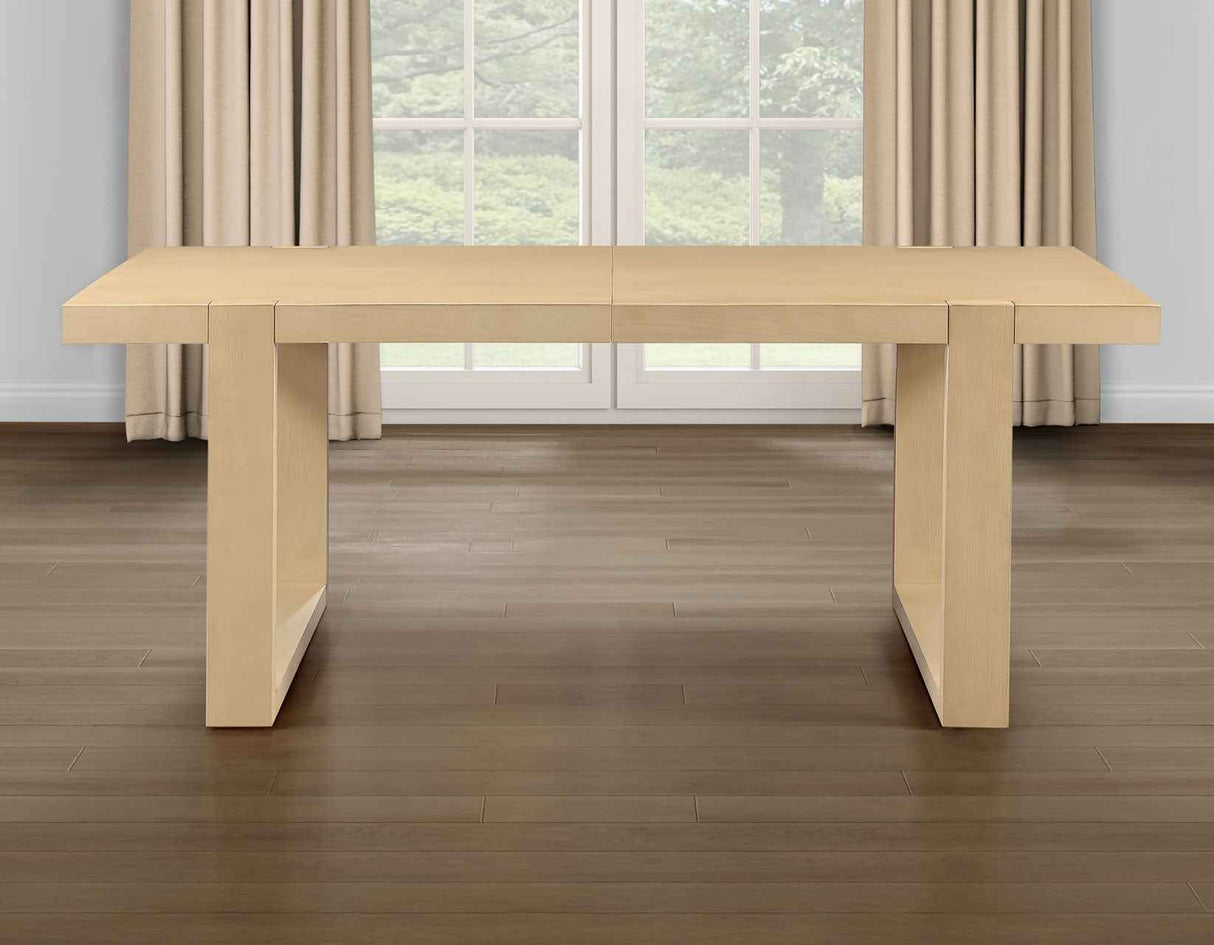 Reid 77-95″ Dining Table with 18″ Leaf, Sand Finish by Steve Silver at Eve Furniture