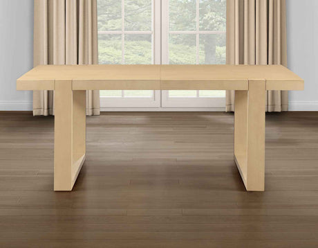 Reid 77-95″ Dining Table with 18″ Leaf, Sand Finish by Steve Silver at Eve Furniture