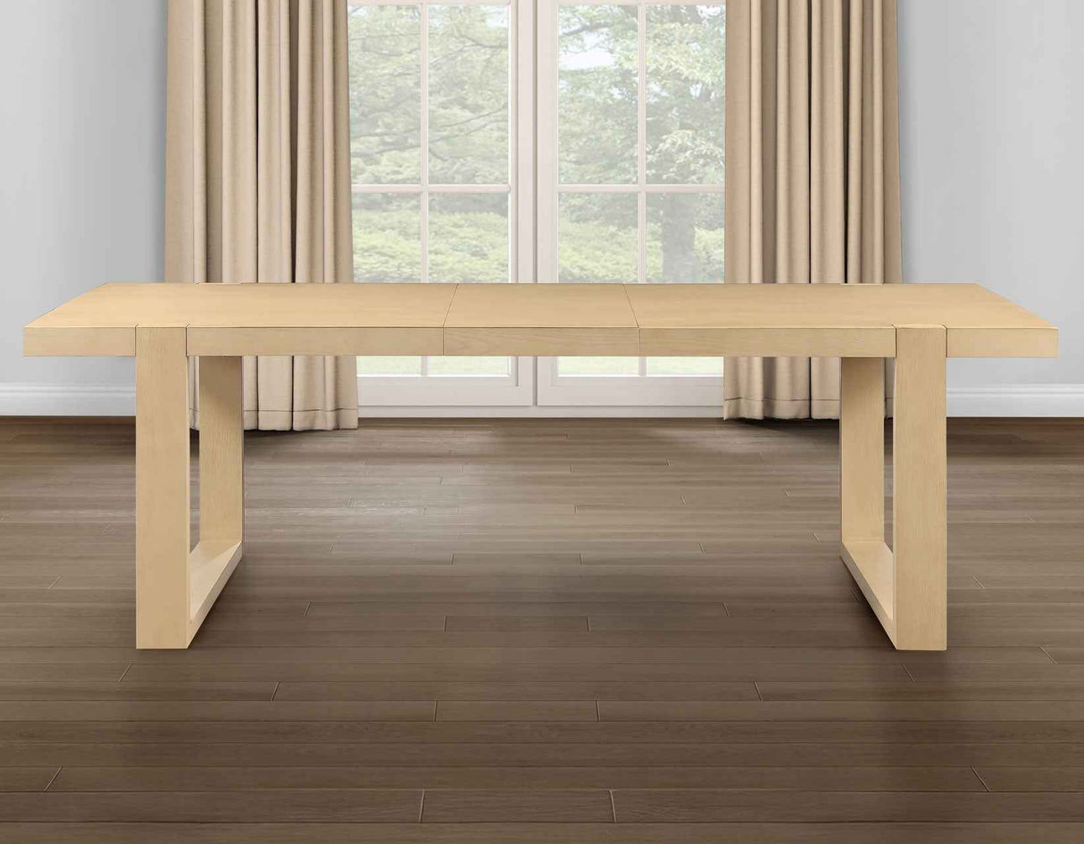 Reid 77-95″ Dining Table with 18″ Leaf, Sand Finish by Steve Silver at Eve Furniture