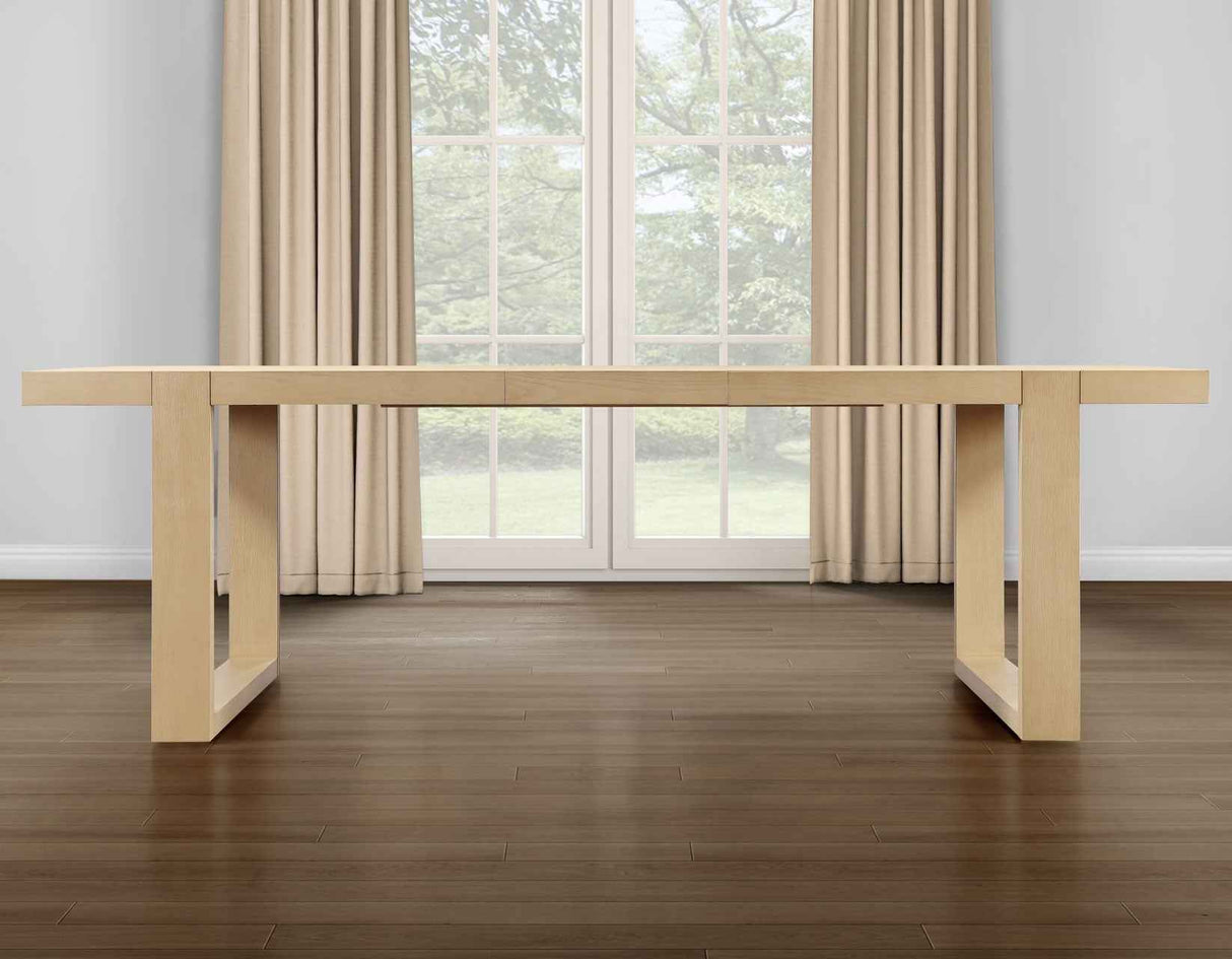 Reid 77-95″ Dining Table with 18″ Leaf, Sand Finish by Steve Silver at Eve Furniture