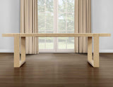 Reid 77-95″ Dining Table with 18″ Leaf, Sand Finish by Steve Silver at Eve Furniture