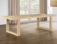 Reid 77-95″ Dining Table with 18″ Leaf, Sand Finish by Steve Silver at Eve Furniture