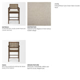 Reid Backless 38in Seat Counter Stool | Brown Wood w/ Cane Back by Mercana at Eve Furniture