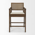 Reid Backless 38in Seat Counter Stool | Brown Wood w/ Cane Back by Mercana at Eve Furniture