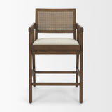 Reid Backless 38in Seat Counter Stool | Brown Wood w/ Cane Back by Mercana at Eve Furniture