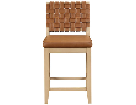 Reid Camel Vegan Leather 30″ Bar Stool, Sand Finish by Steve Silver at Eve Furniture
