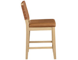Reid Camel Vegan Leather 30″ Bar Stool, Sand Finish by Steve Silver at Eve Furniture