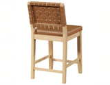 Reid Camel Vegan Leather 30″ Bar Stool, Sand Finish by Steve Silver at Eve Furniture