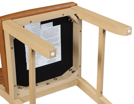 Reid Camel Vegan Leather 5-Piece 77-95″ Dining Set, Sand Finish by Steve Silver at Eve Furniture