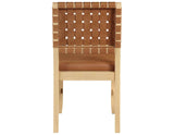 Reid Camel Vegan Leather Side Chair, Sand Finish, Set of 2 by Steve Silver at Eve Furniture